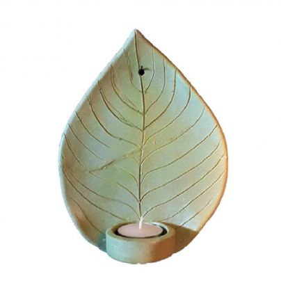 Teracotta Leaf candle Holder