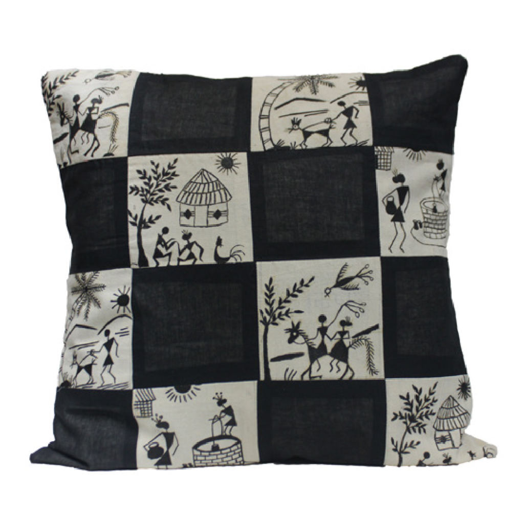 Warli Art Cushion Cover