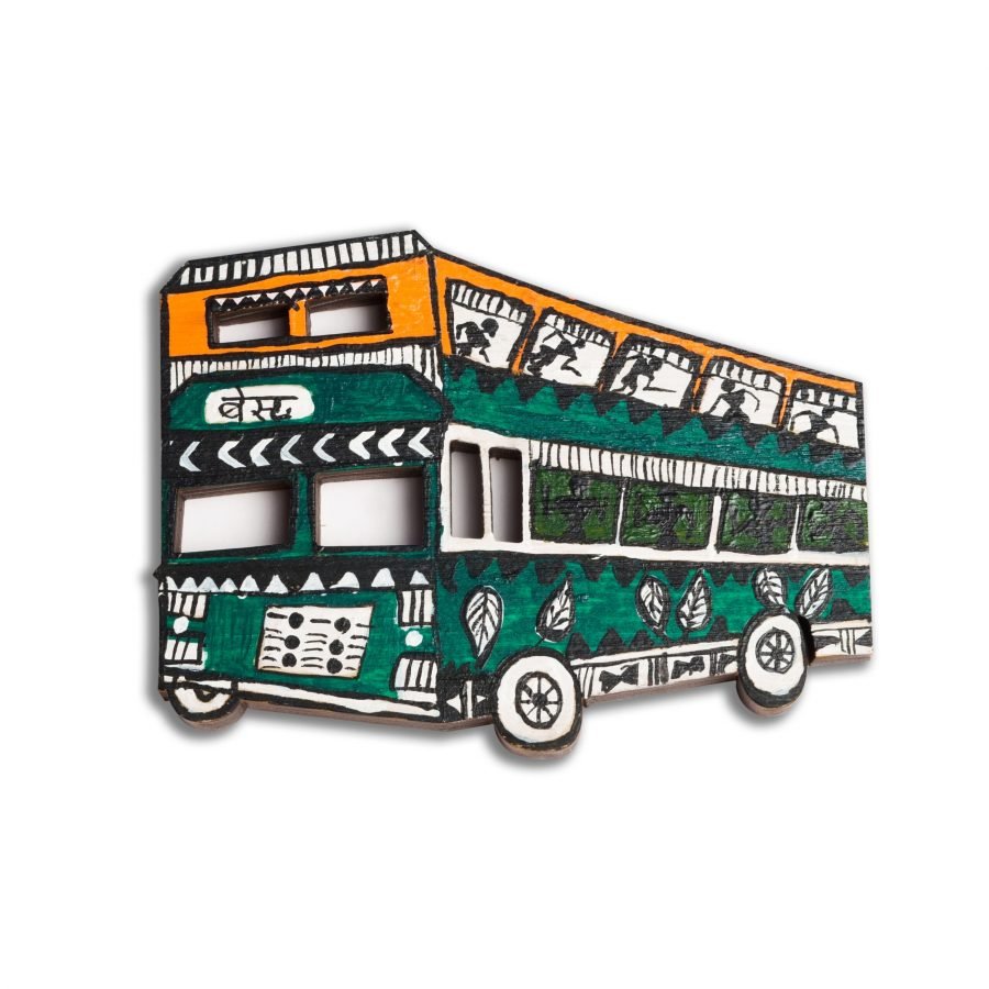 Fridge Magnet - Warli Handpainted Bus