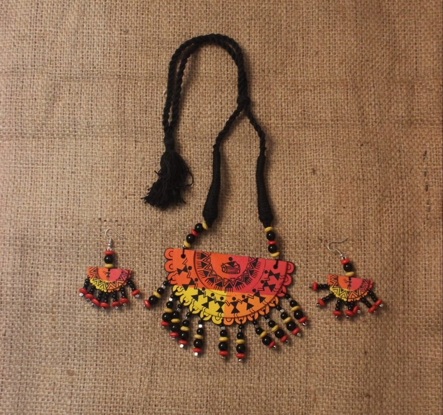 Warli Hand-painted Necklace Set