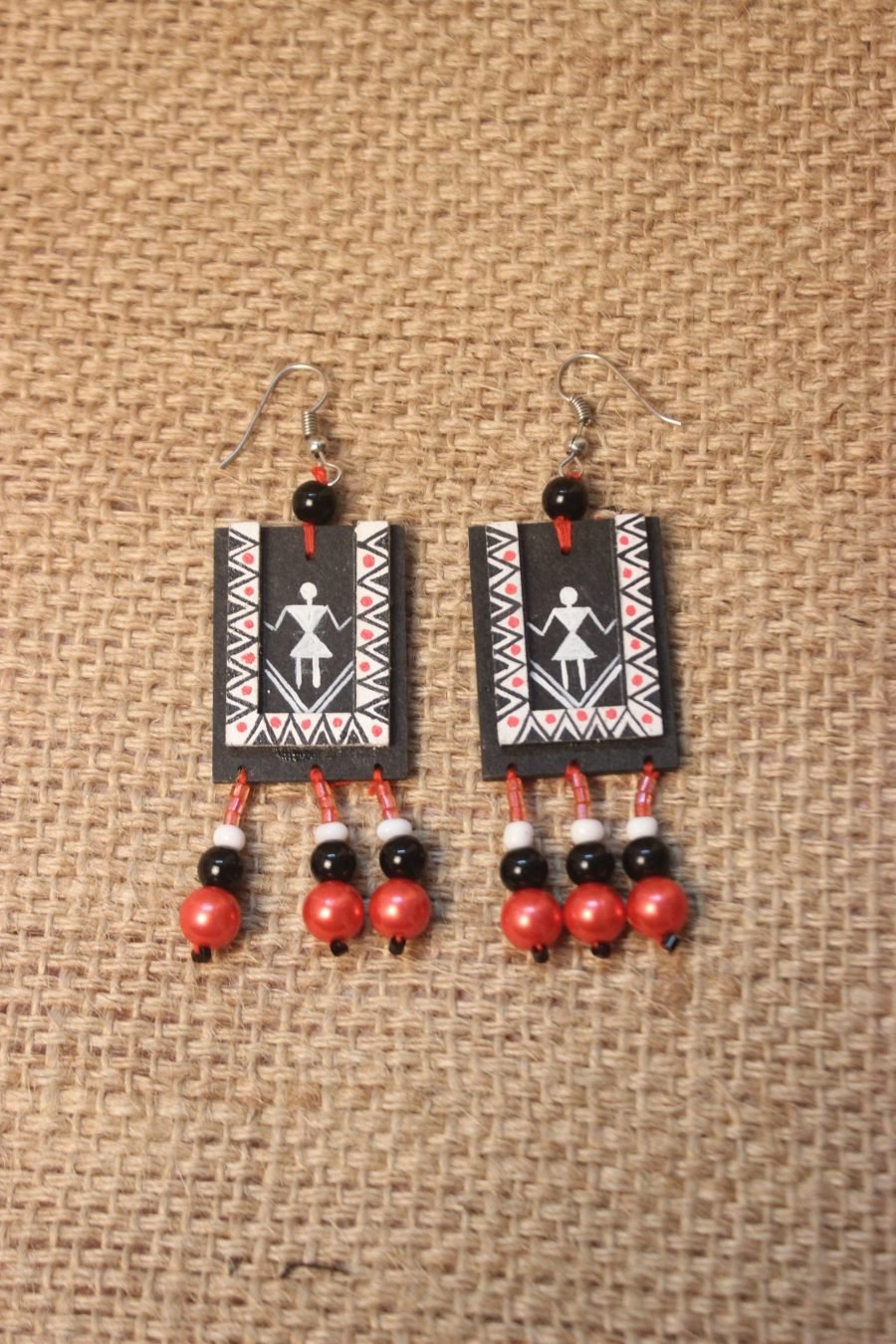 Warli Hand-painted Necklace Set - Image 3