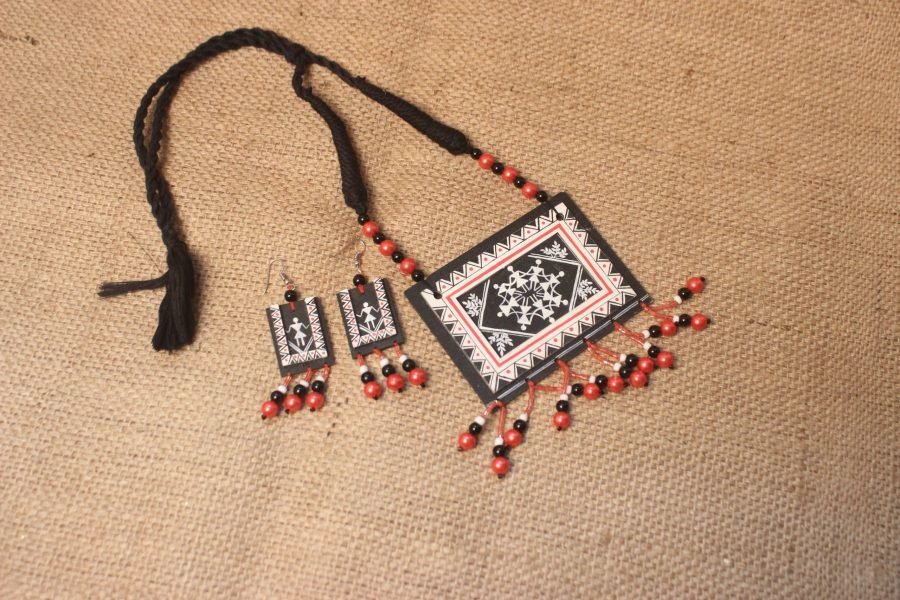 Warli Hand-painted Necklace Set