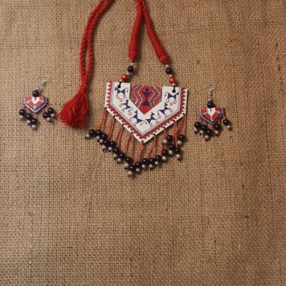 Warli Hand-painted Necklace Set